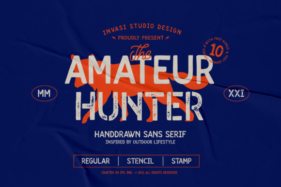 Amateur Hunter: A Bold Vintage Display Font for Web Design